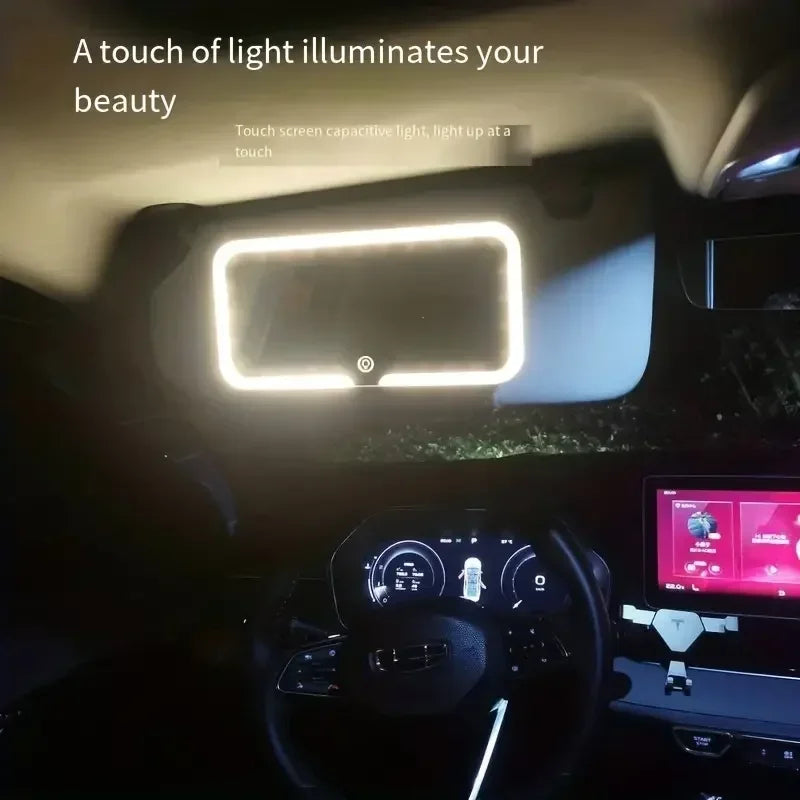 Car Sun Visor Vanity Mirror | 3 Light Modes, Rechargeable LED Car Vanity Mirror QXL