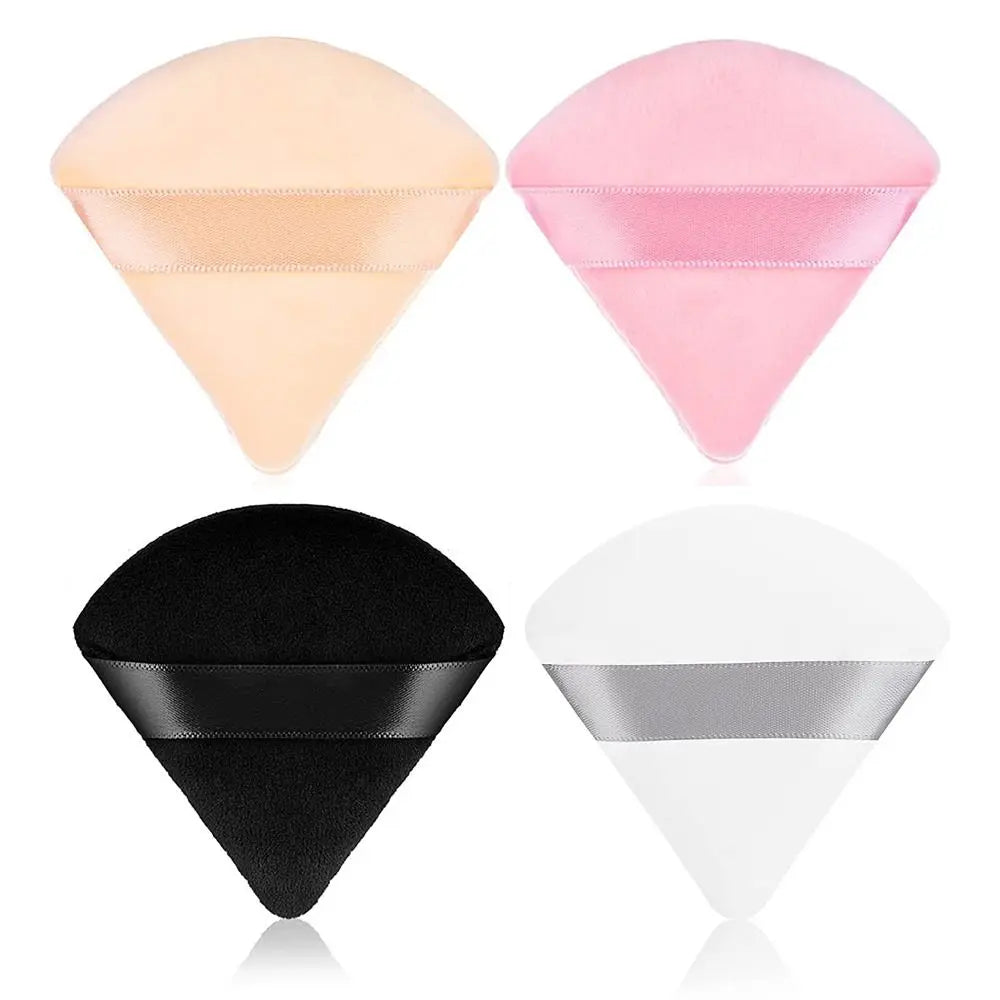 Washable Triangle Velvet Powder Puff | Pure Cotton Face Sponge Makeup Powder Puff QXL