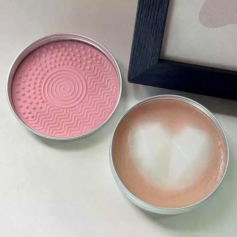 Solid Soap Makeup Brush & Sponge Cleaner + Silicone Pad Brush Cleaning Soap QXL