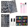 24-Color Glitter Temporary Tattoo Kit | Glue, Templates & Brushes Glitter Tattoo Kit QXL 8pcs Set