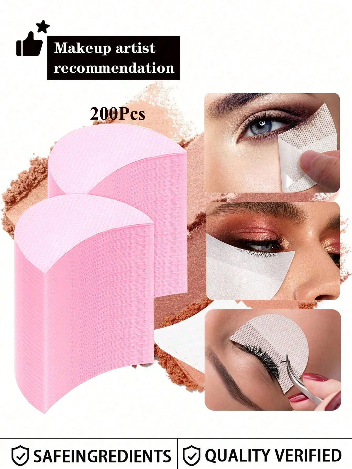 Eyelid Stickers, Eye Shadow Shields & Lash Extension Tools Eye Makeup Tool QXL 200Pcs-Pink