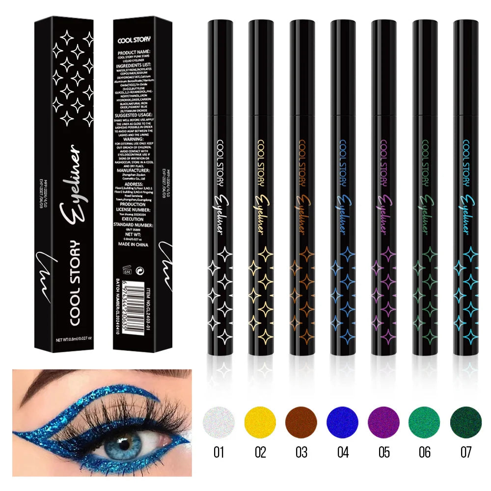 VERONNI Glitter Metallic Eyeliner Pen | Waterproof Eyeshadow Glitter Eyeliner Pen QXL