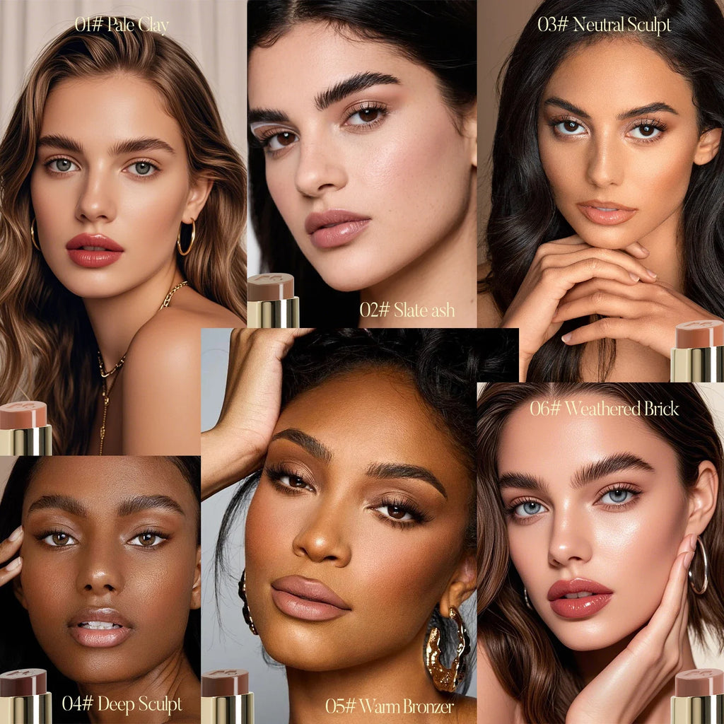 Velvet Cream Contour Stick & Brush | Waterproof, All Skin Tones Cream Contour Stick QXL