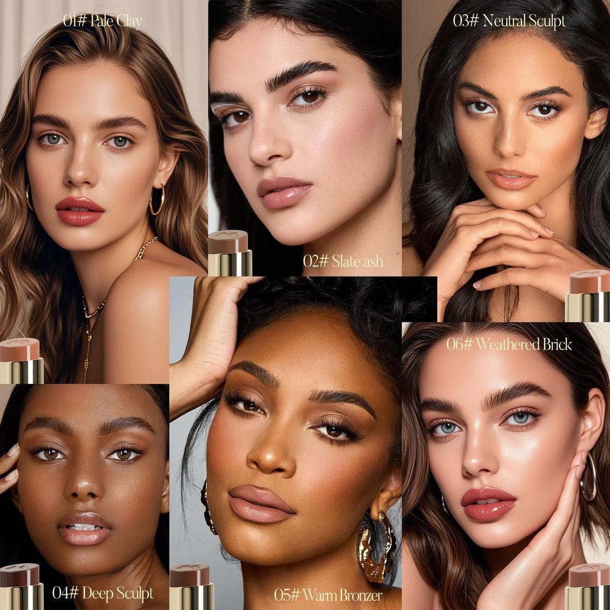 Velvet Cream Contour Stick & Brush | Waterproof, All Skin Tones Cream Contour Stick QXL