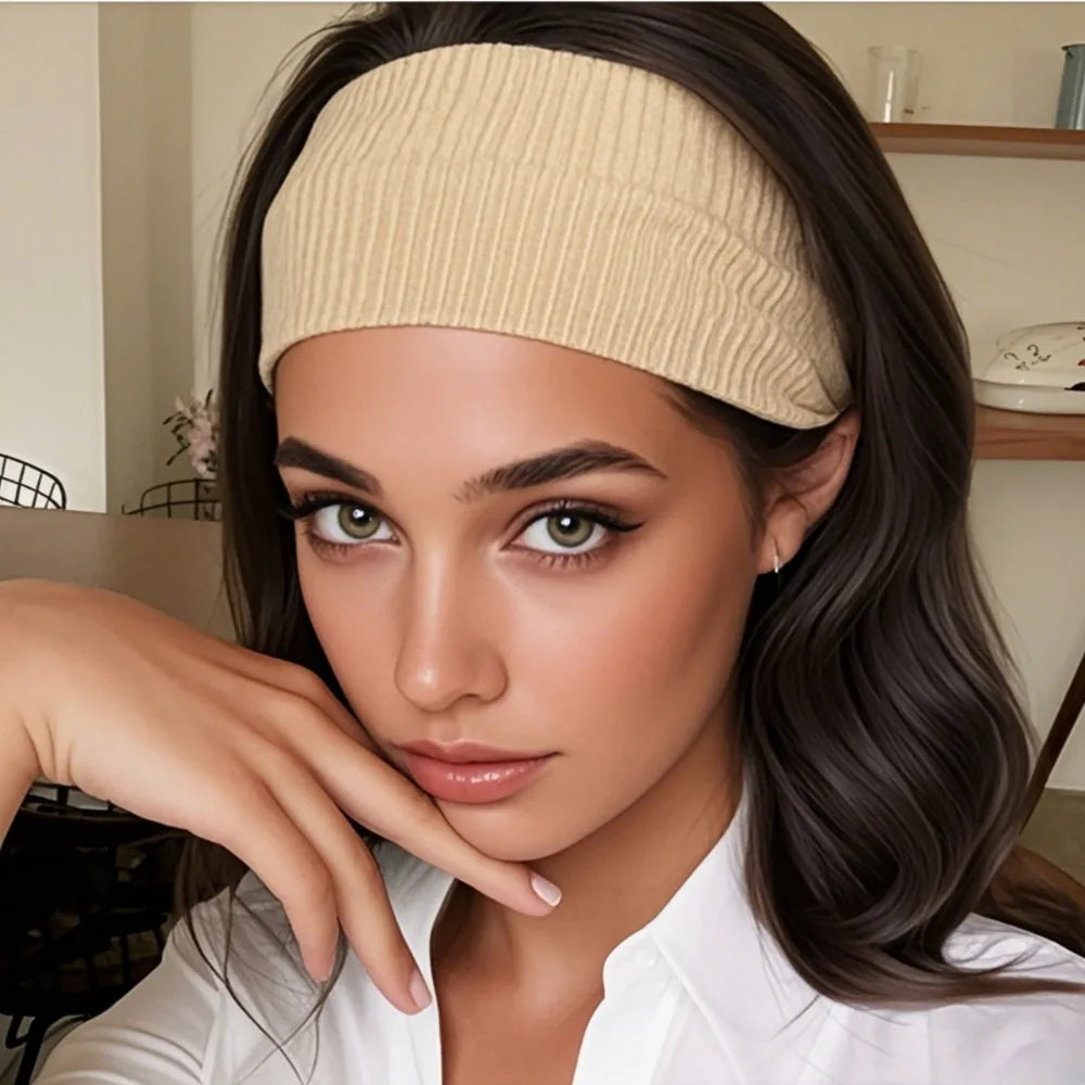 Wide Knitted Sports Hairband for Yoga & Fitness | Washable Sports Hairband QXL