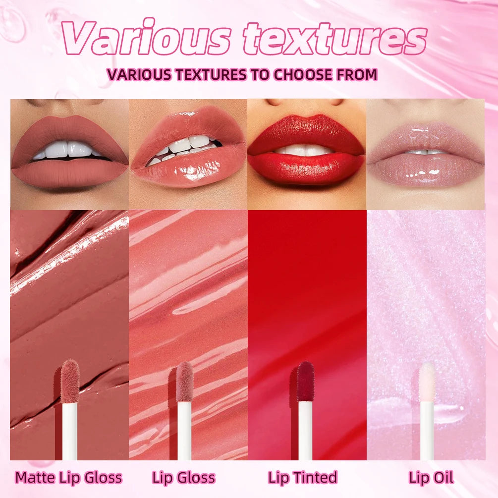 QIBEST 10-Pc Lip Set | Matte Gloss, Tint, Lip Oil Combo Lip Makeup Set QXL