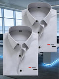 2-Pack Men's Slim Fit Long Sleeve Shirts | Paris Print 5 Colors Men's Casual Shirt QXL 2pcs Gray XXL