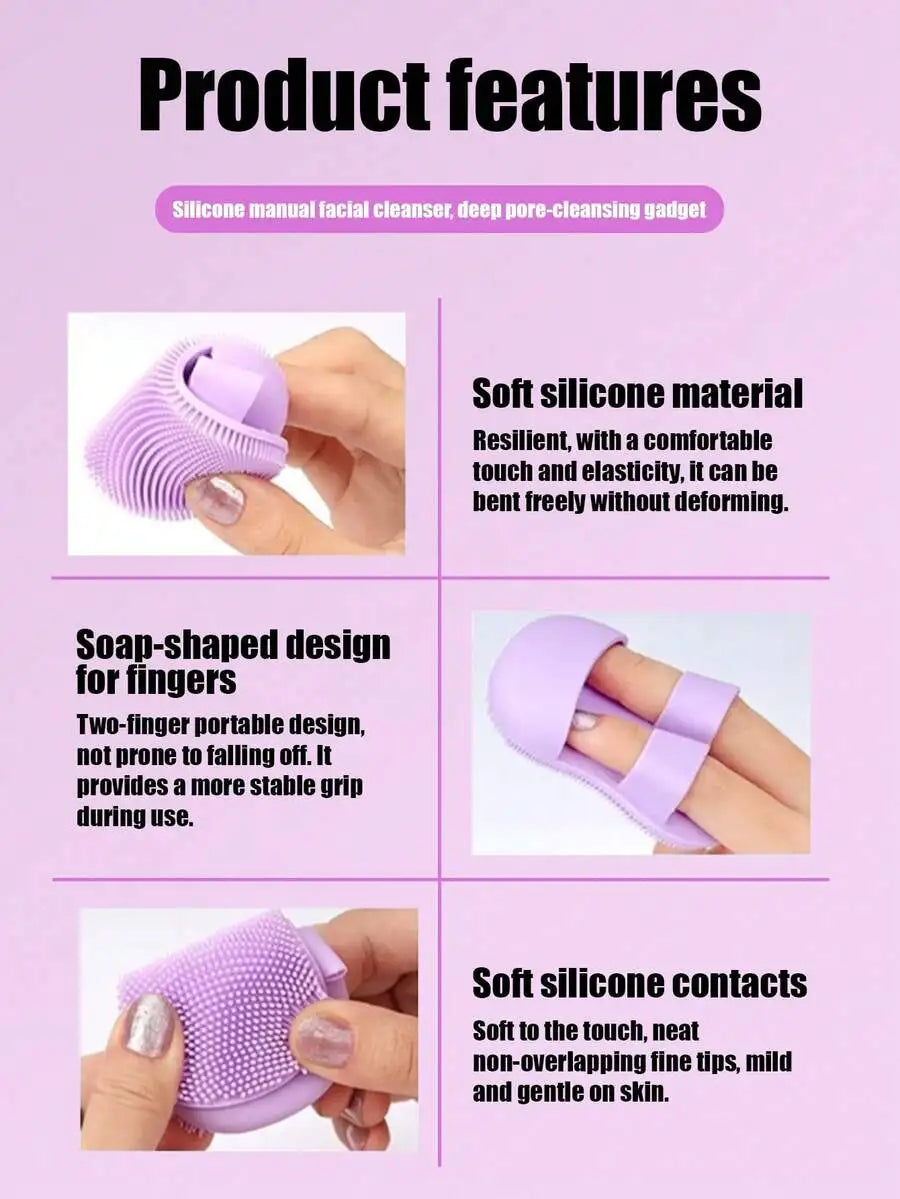 Silicone Finger Facial Brush | Soft Bristle Pore Cleansing Facial Cleansing Brush QXL