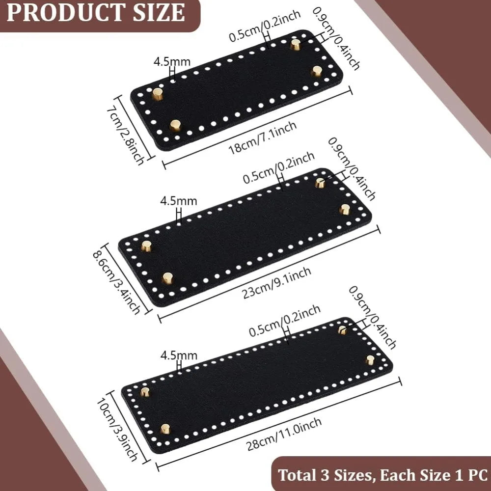 Felt Bag Base Shaper 3-Pack | Rectangle Crochet Bag Bottom Bag Base Shaper QXL