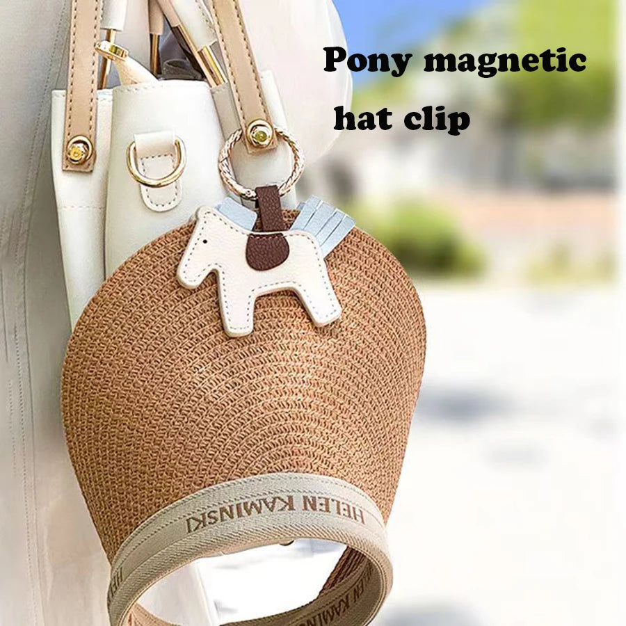Magnetic Hat Clip for Bags | PU Leather Travel Hat Holder Hat Clip Accessory QXL