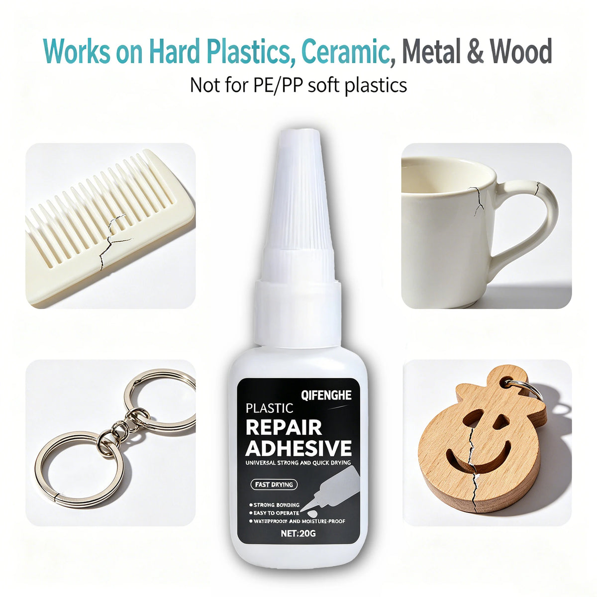 Plastic Repair Adhesive – Fast-Drying Strong Bond Liquid Glue Plastic Repair Adhesive QXL