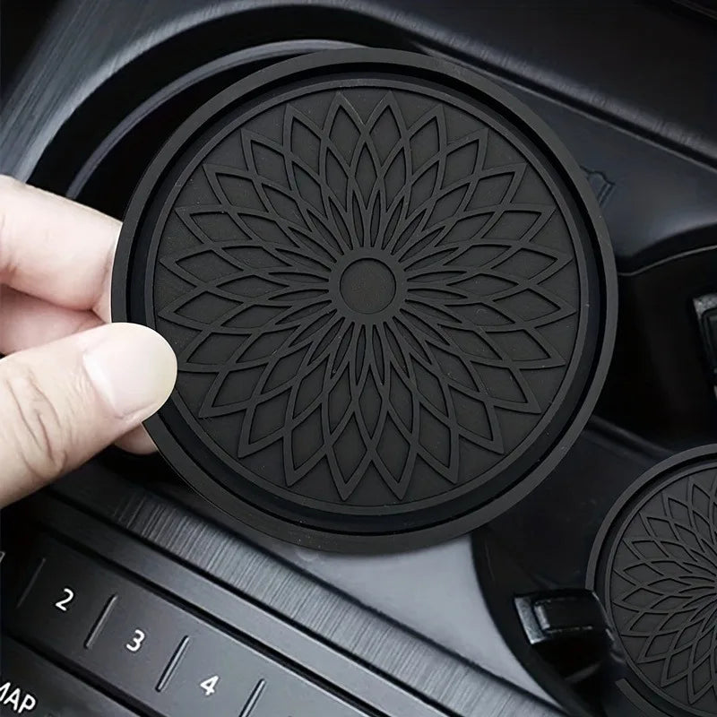2-Pack Floral Car Cup Holder Coasters | Anti-Slip Pad Car Cup Holder Coaster QXL