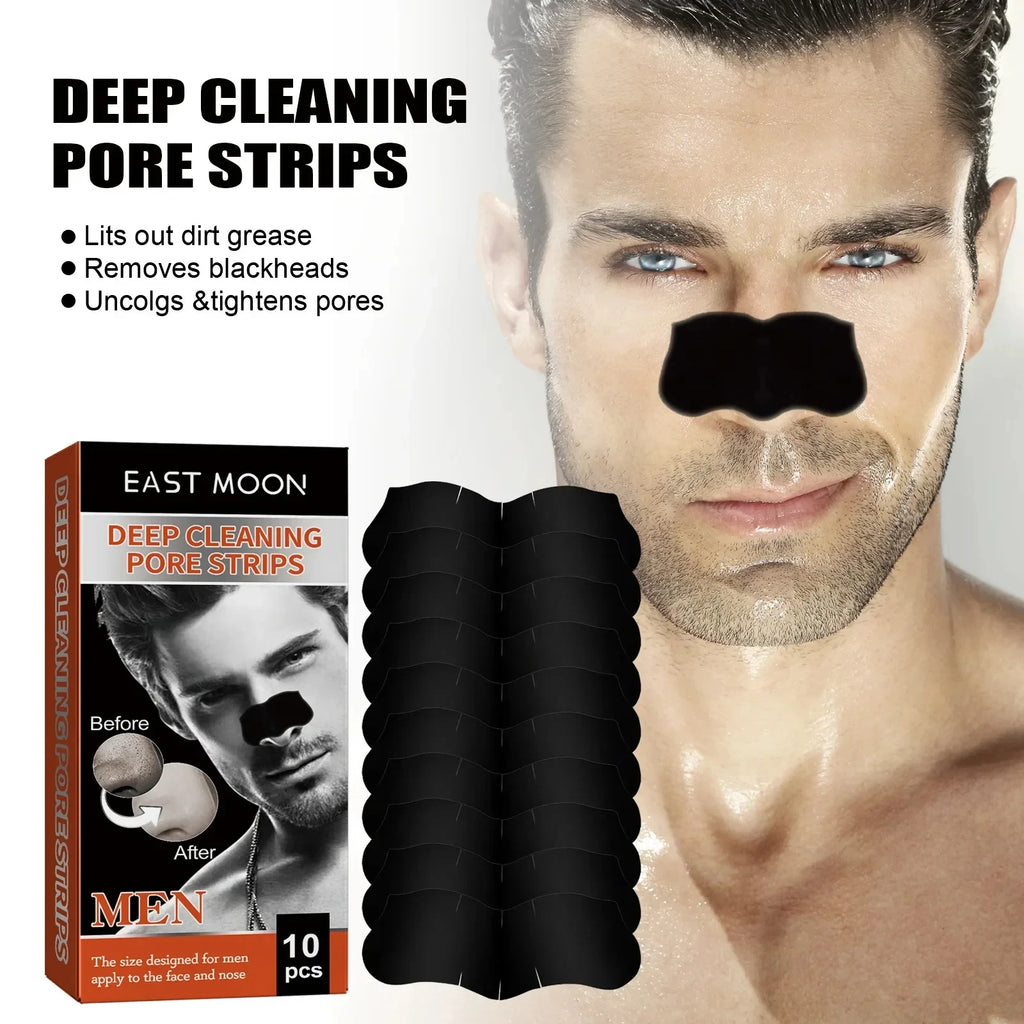 Nose Blackhead Remover Peel-Off Strips | Bamboo Charcoal 10pk Nose Peel-Off Strips QXL