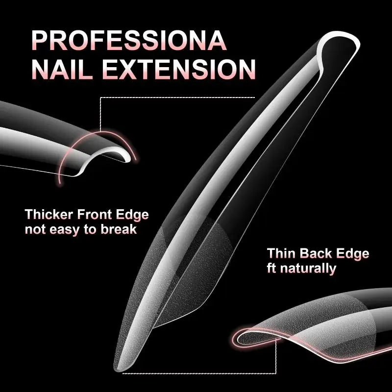 120-Pc Clear Semi-Matte False Nail Tips | Full Coverage DIY False Nail Tips QXL