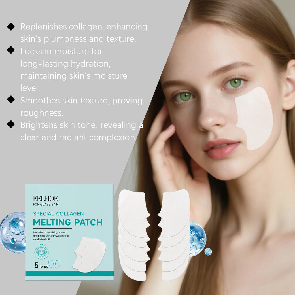 EELHOE Collagen Melting Sheet Mask | Moisturizing Facial Patch 5 Pairs Collagen Sheet Mask QXL