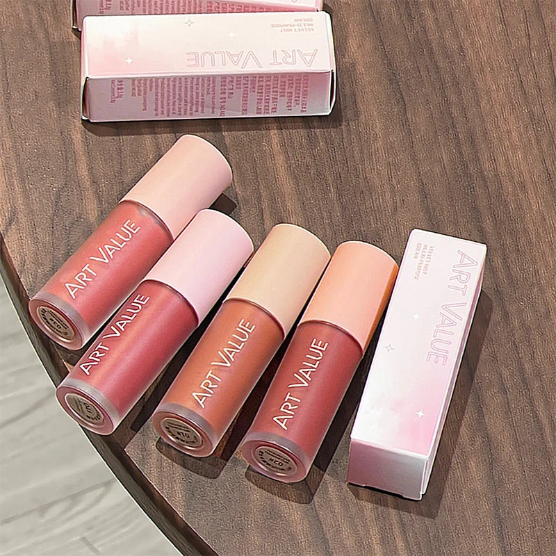 ART VALUE Dual-Use Lip & Cheek Blush Stick | Tint & Contour Cream Blush Stick QXL