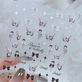 5D Embossed Punk Nail Stickers | Bow Butterfly Star Decals Nail Art Stickers QXL 1PCS