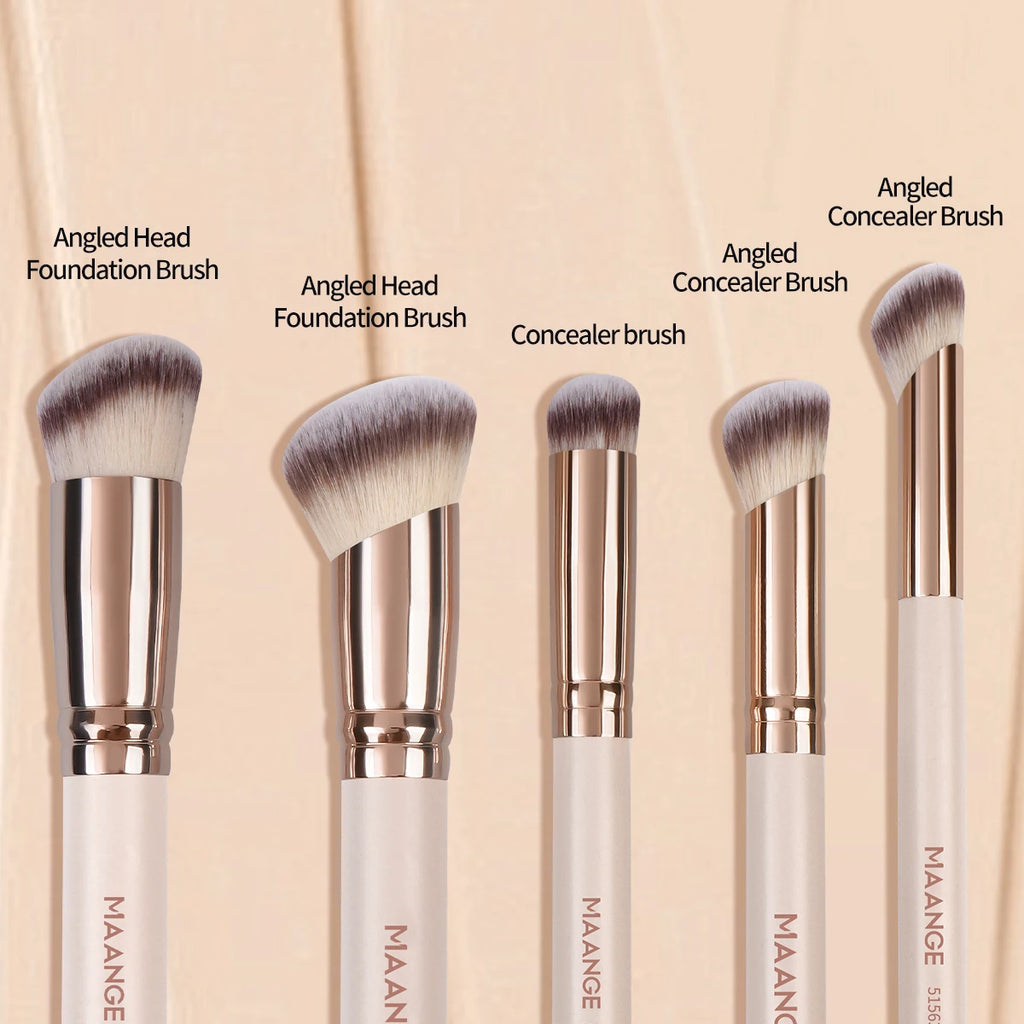 MAANGE 5-Piece Makeup Brush Set | Powder, Blush & Foundation Makeup Brush Set QXL