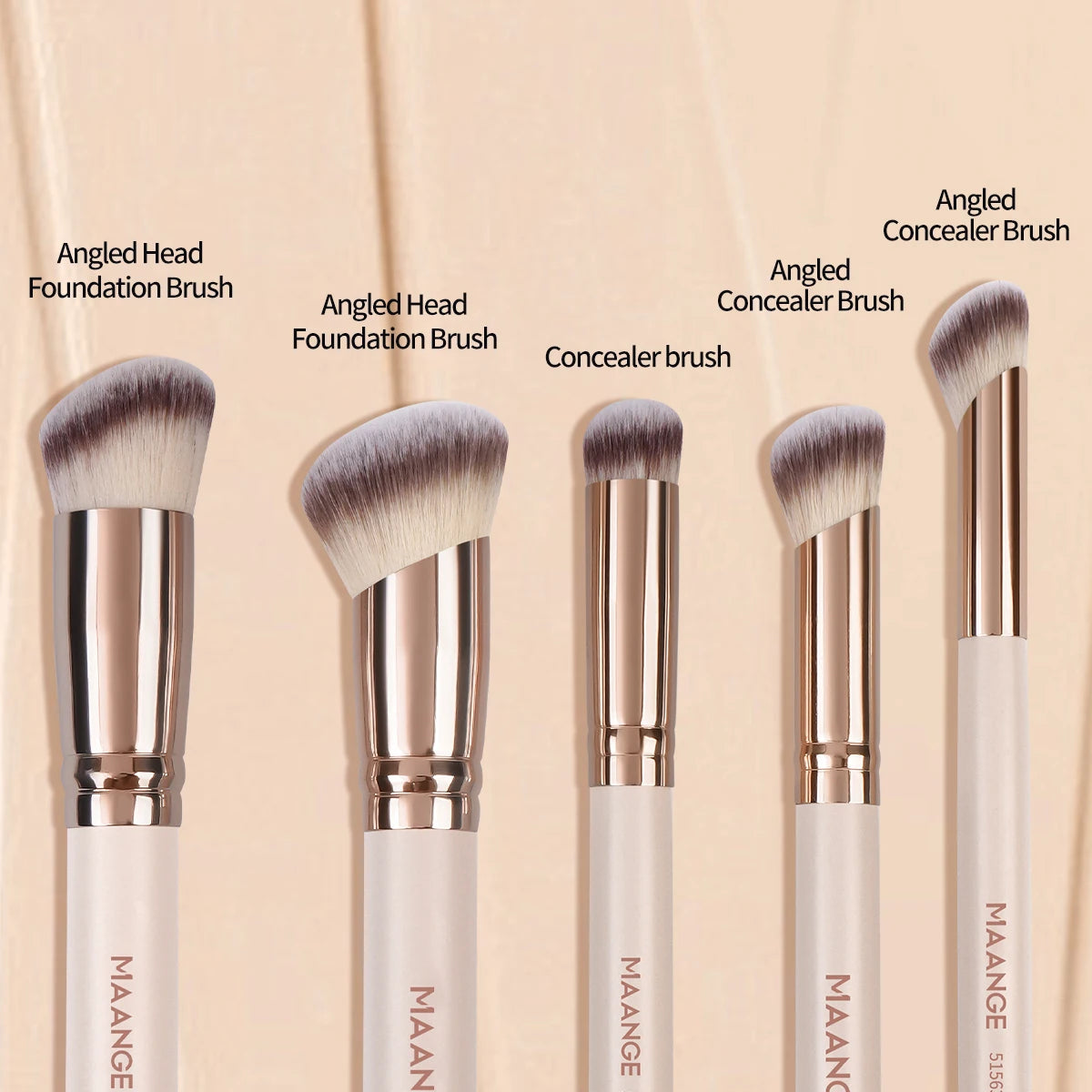 MAANGE 5-Piece Makeup Brush Set | Powder, Blush & Foundation Makeup Brush Set QXL