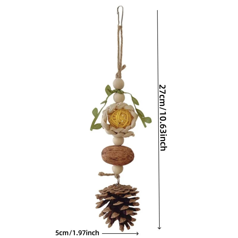Colorful Wooden Parrot Chew Swing Toy | Cockatiel Cage Bird Chew Toy QXL C