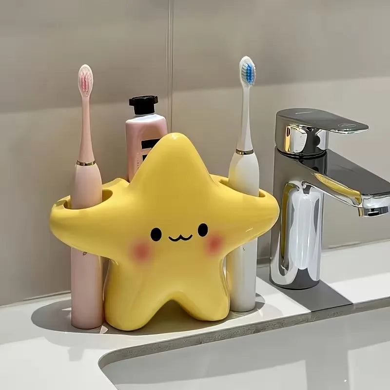 Star Smiling Face Toothbrush Holder | Electric & Manual Toothbrush Holder QXL