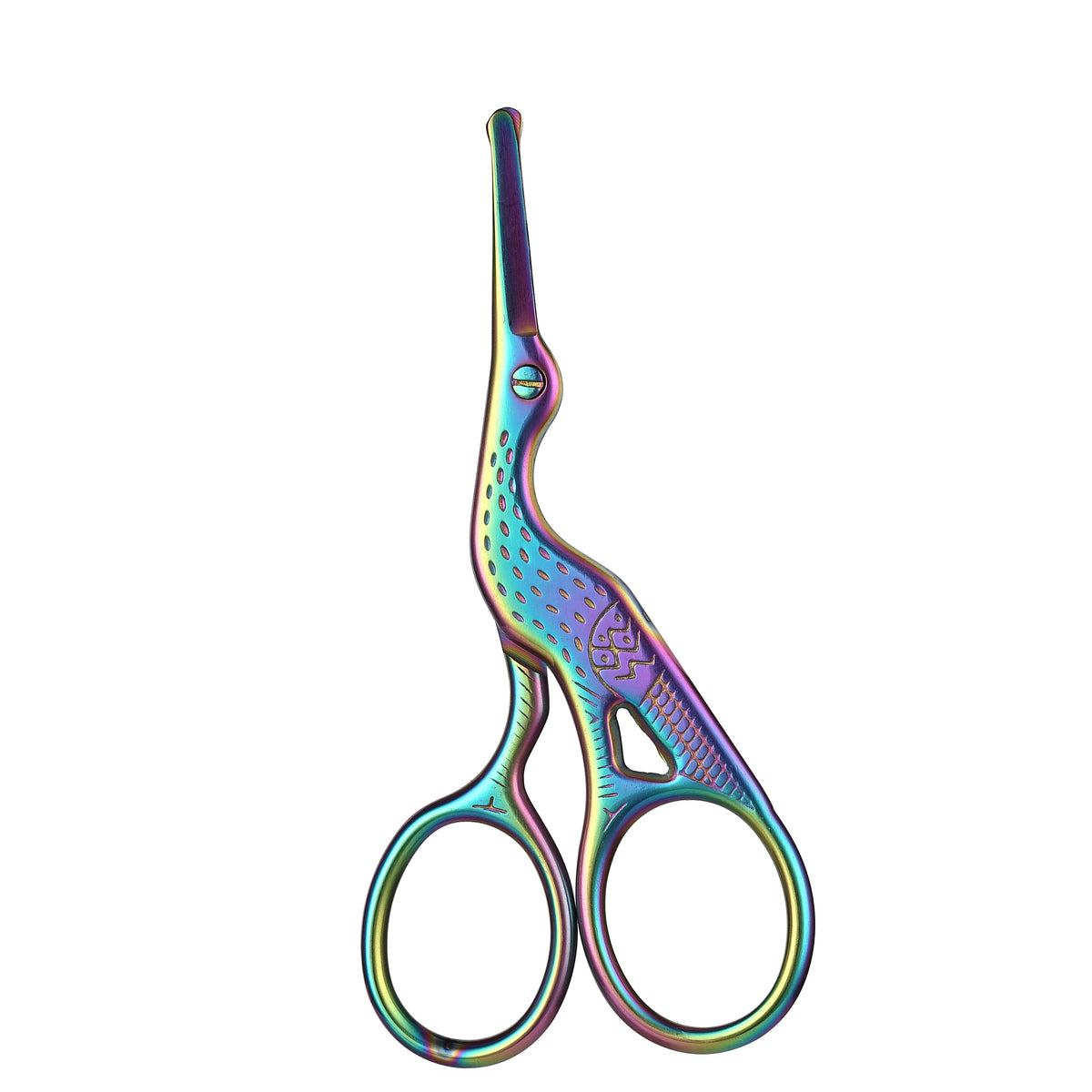 Round Tip Stork Scissors – Eyebrow, Nose & Beard Grooming Grooming Scissors QXL 1pcs(Color titanium