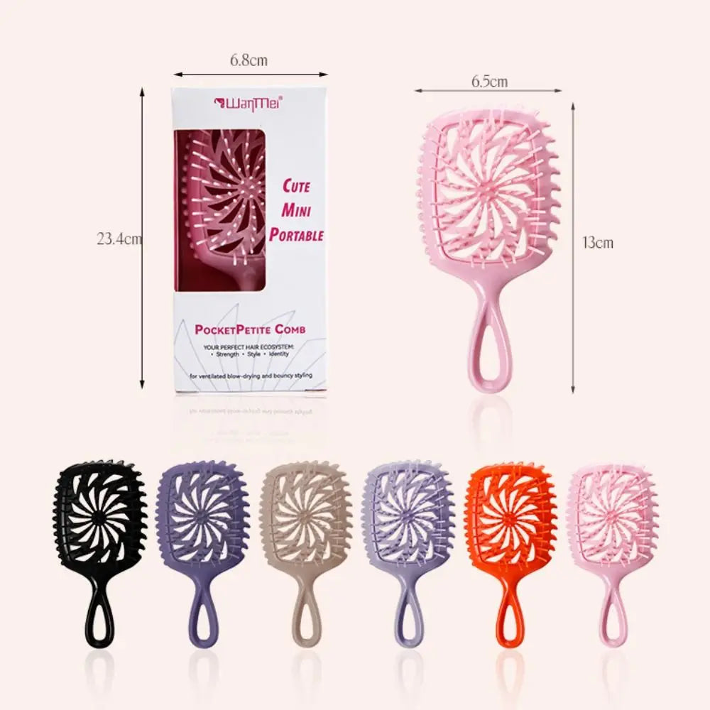 Portable Mini Anti-Static Hair Comb with Lanyard – Hollow Design Portable Hair Comb QXL