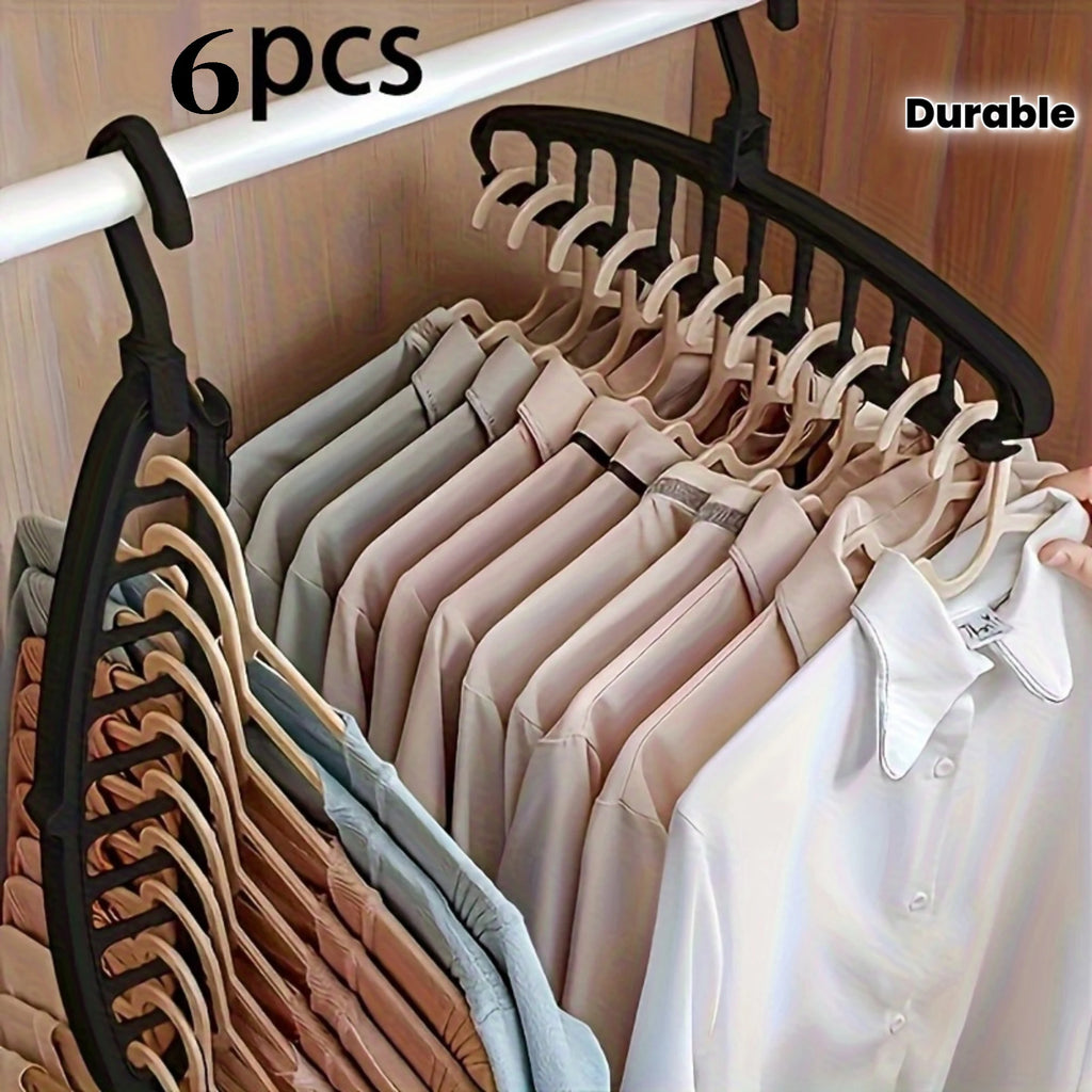 6-Pack Multi-Hook Space-Saving Clothes Hangers | Wardrobe Clothes Hangers QXL