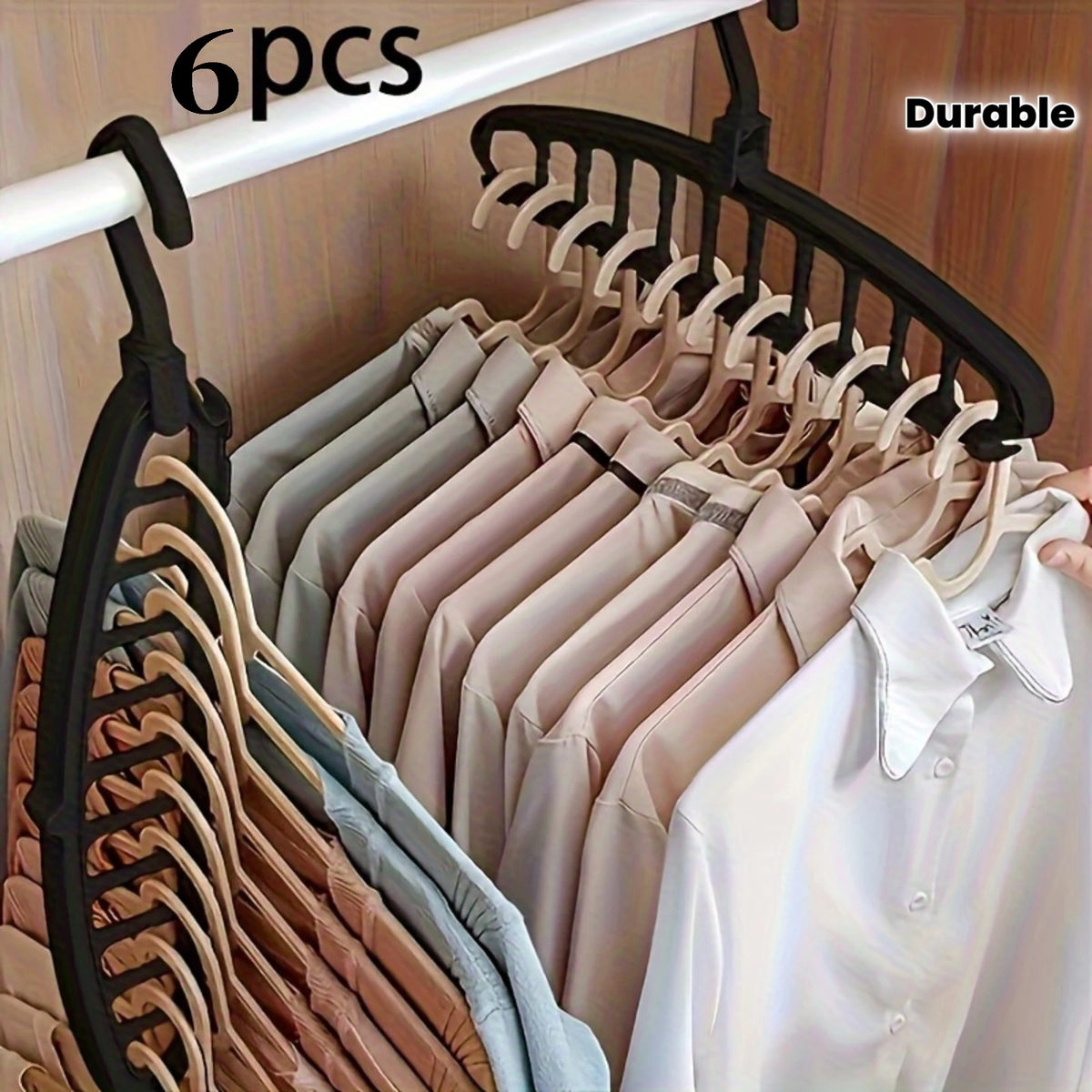 6-Pack Multi-Hook Space-Saving Clothes Hangers | Wardrobe Clothes Hangers QXL