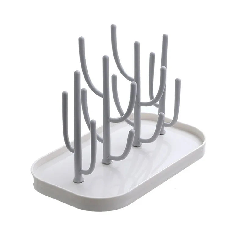 Baby Bottle Drying Rack & Drainer | Nipple & Cup Holder Bottle Drying Rack QXL B35 Gray