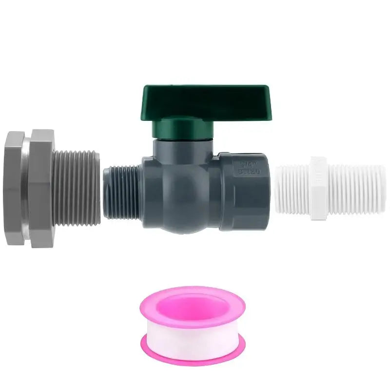 3/4" Rain Barrel Spigot Kit | PVC Valve & Bulkhead Fitting Rain Barrel Spigot Kit QXL A1
