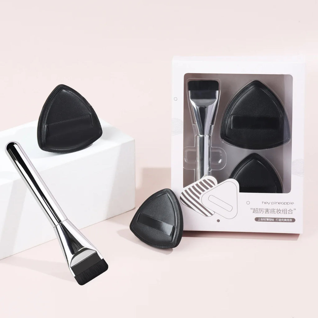 Black Powder Puff Set | Soft Sponge Makeup Egg for Foundation Makeup Sponge Puff QXL