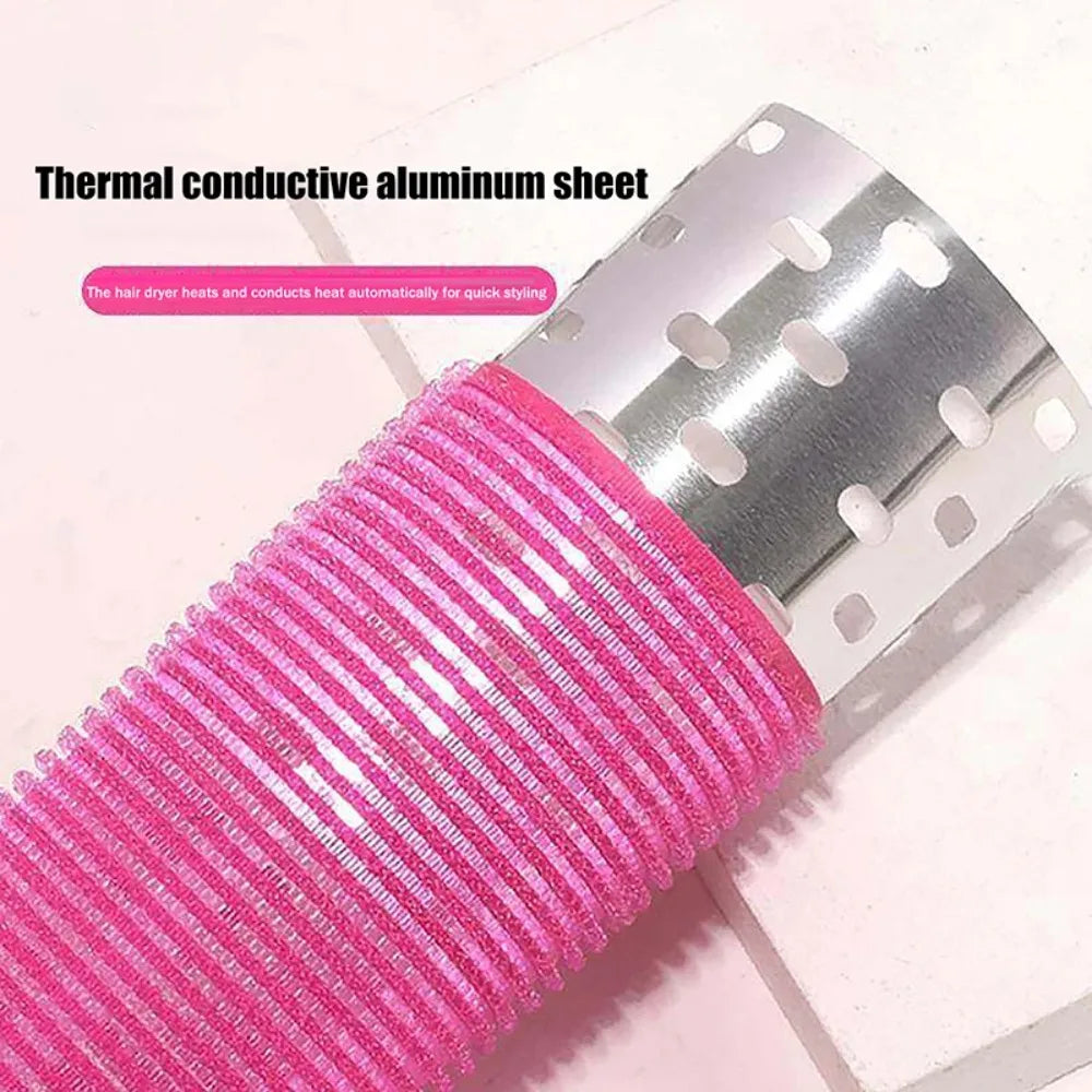 Aluminum Core Self-Grip Hair Roller | Nylon Hook & Loop 6×9cm Hair Roller QXL