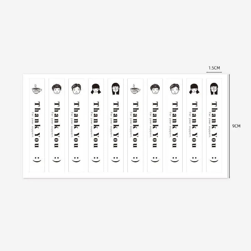 10-Pack Milk Tea Thank You Seal Labels | Self-Adhesive Stickers Decorative Seal Labels QXL
