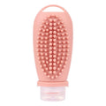Silicone Squeeze Bottle & Scalp Massager Brush Set 100ml Travel Bottle Set QXL Beige Silicone 100ml