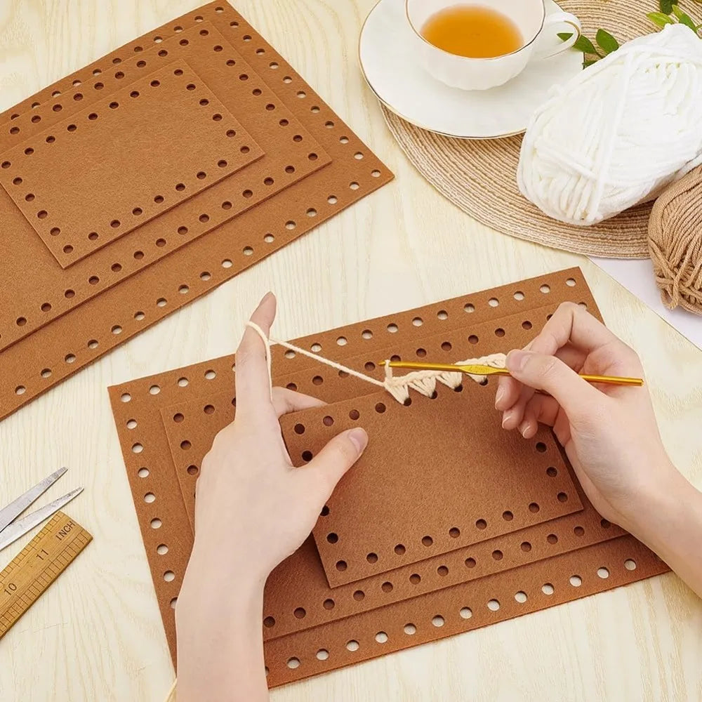6-Pack Felt Bag Bottom Shapers | 3 Rectangle Sizes for Crochet Bag Base Shaper QXL