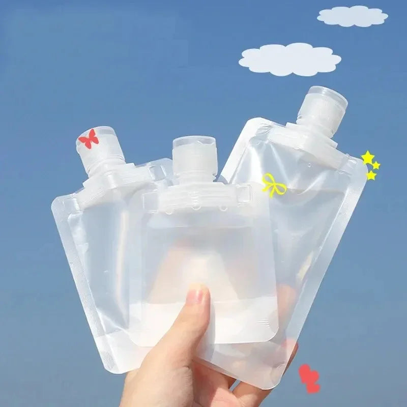 5-Pack Refillable Travel Squeeze Pouches | 30/50/100ml Travel Squeeze Pouches QXL