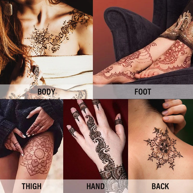 Henna Temporary Tattoo Cone | Brown Waterproof Body Art Henna Body Art Cone QXL