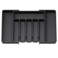 Expandable Flatware Drawer Organizer | Adjustable Utensil Tray Drawer Organizer Tray QXL A Black-1