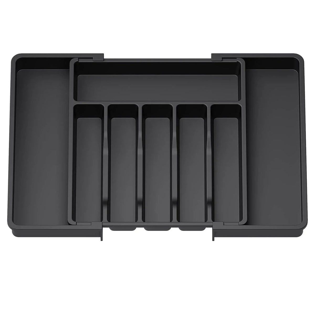 Expandable Flatware Drawer Organizer | Adjustable Utensil Tray Drawer Organizer Tray QXL A Black-1