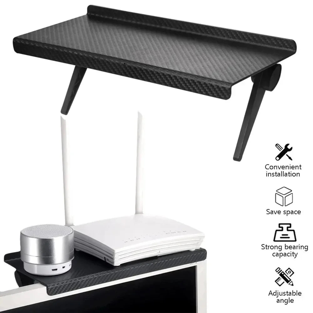 Adjustable TV Monitor Top Shelf | Desktop Storage Rack Organizer Monitor Top Shelf QXL