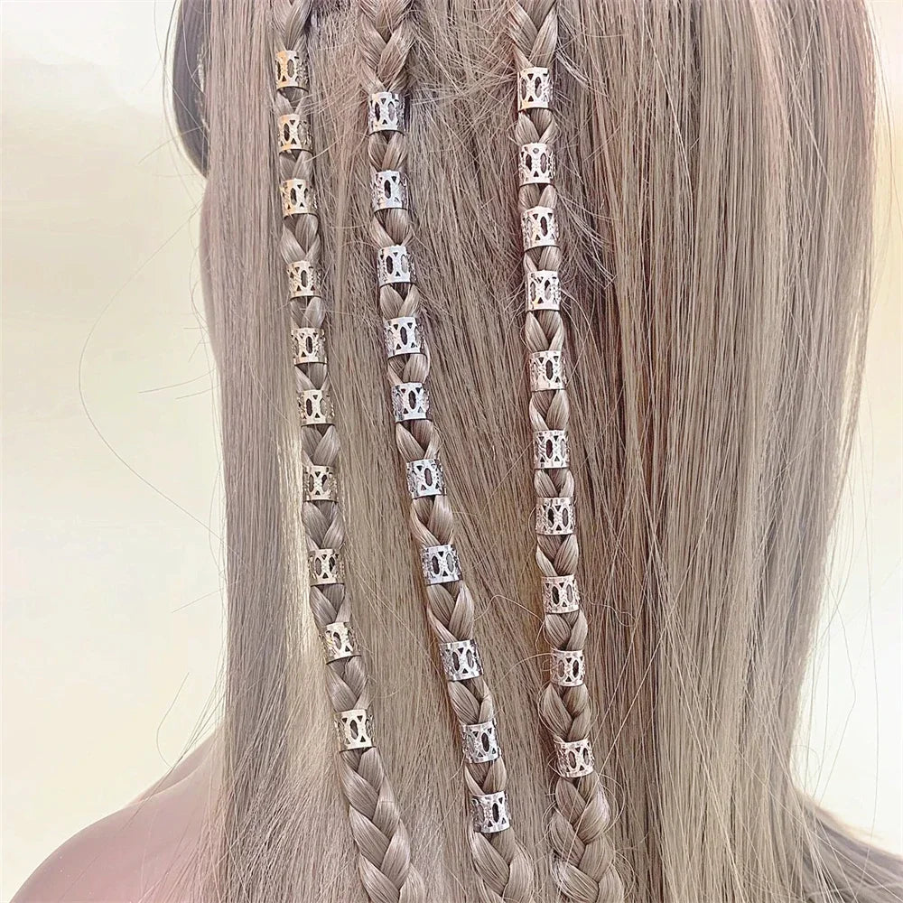 60-Pack Dreadlock Hair Rings & Braid Beads | Gold, Rose Gold Braid Hair Rings QXL