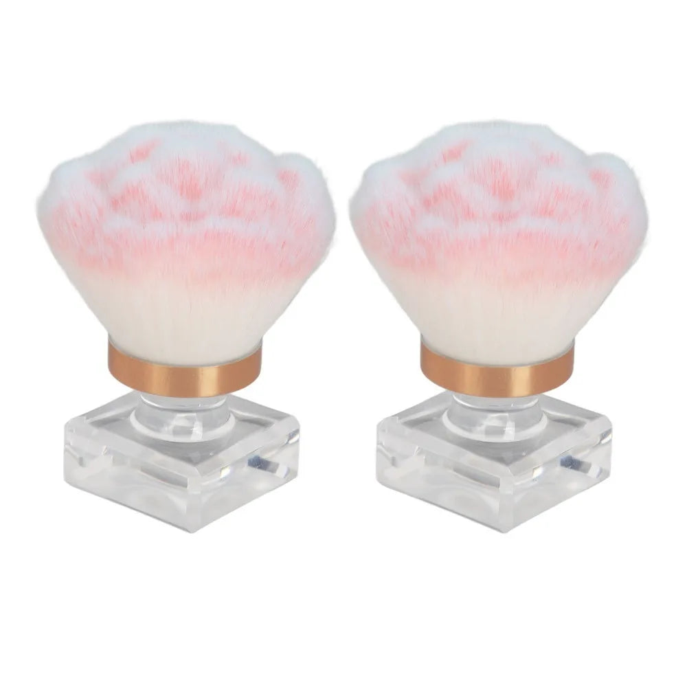 2-Pack Soft Bristle Nail Dust Removal Brushes | Pink Rose Art Nail Dust Brush QXL black