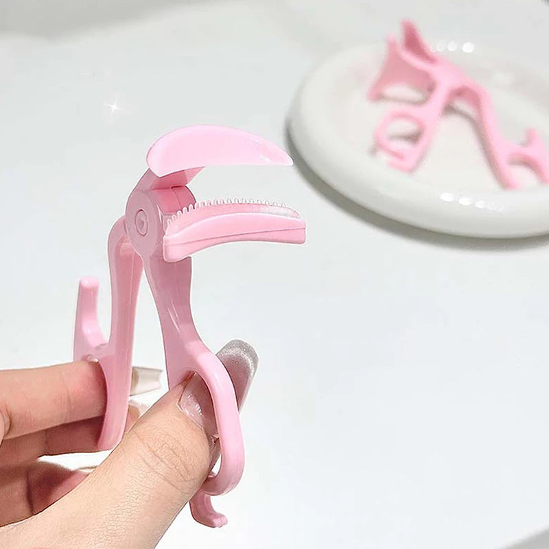 Wide-Angle Eyelash Curler with Comb | One-Clip Lash Tool Eyelash Curler QXL Pink