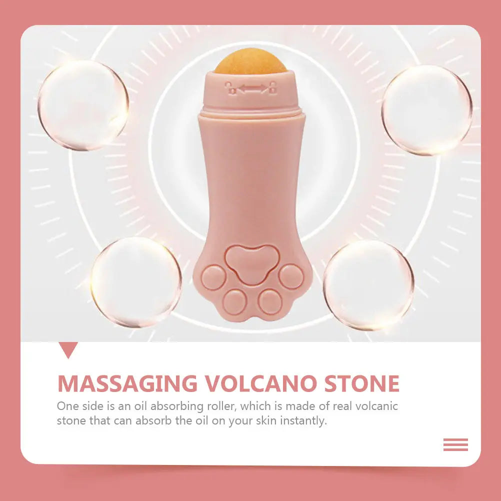 Volcanic Stone Oil Absorbing Face Roller | Cat Design Face Oil Roller QXL