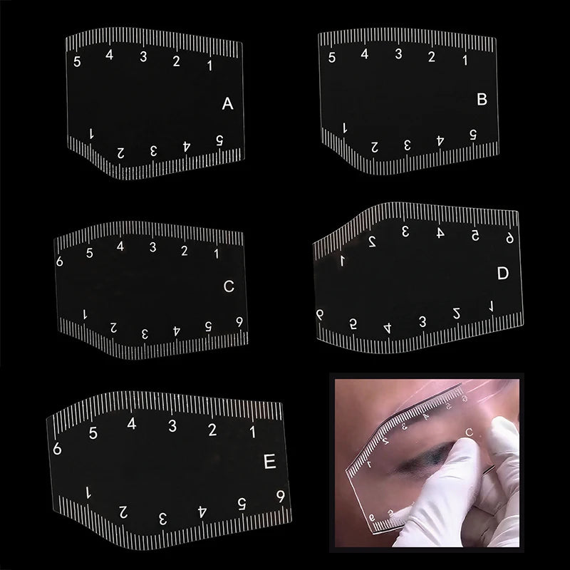 Eyebrow Stencil Ruler Set | Brow Shaping Tool 2/5 Pc Eyebrow Stencil Ruler QXL