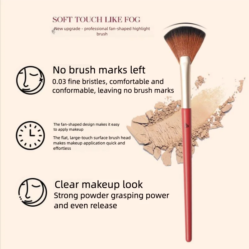 BLJ Red 8-Piece Makeup Brush Set | Face & Eye Complete Kit Makeup Brush Set QXL