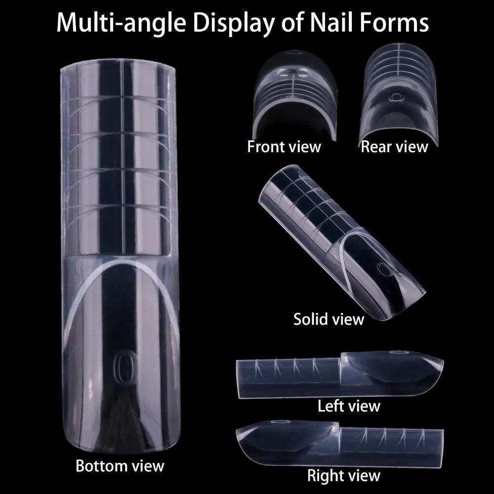 150-Pc Transparent False Nail Tips | 15 Sizes Full Cover Set False Nail Tips QXL