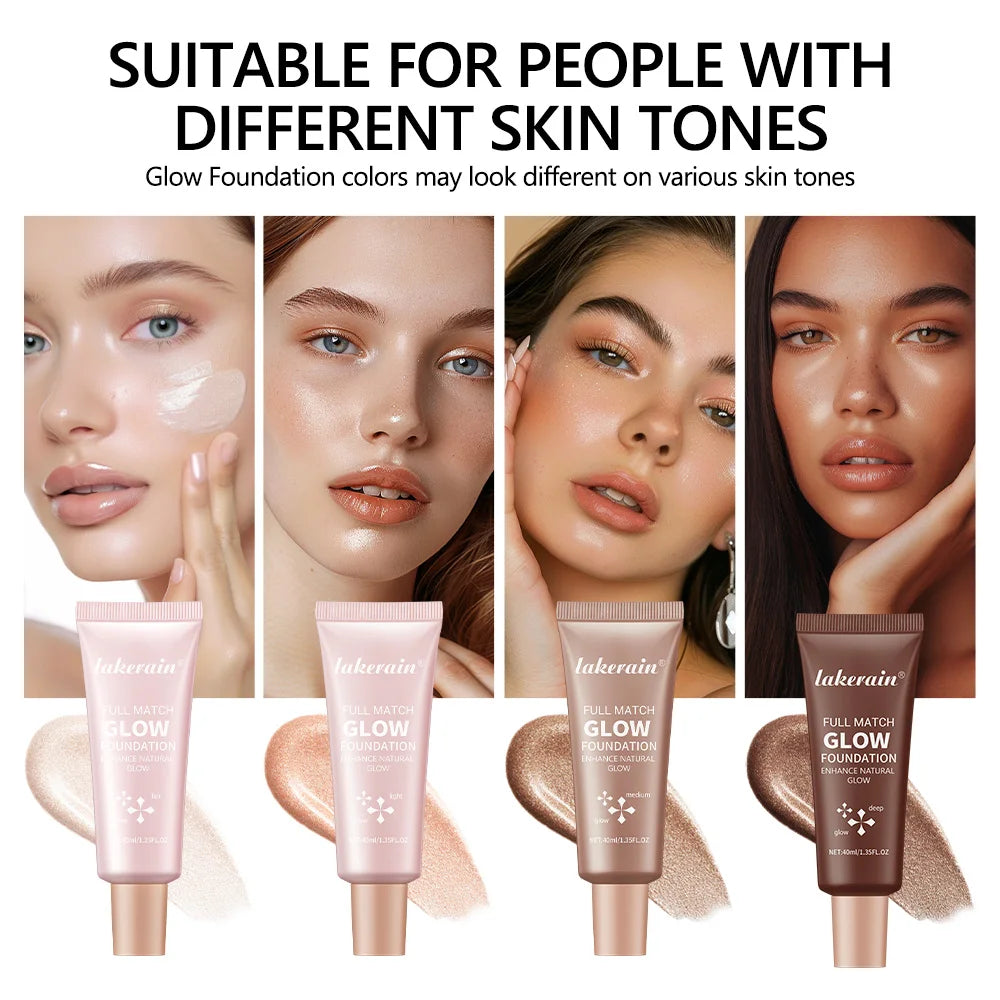 Glow Foundation Liquid Highlighter & Bronzer Cream 45ml Glow Foundation Cream QXL