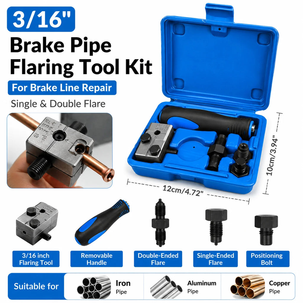 3/16" Brake Pipe Flaring Tool Kit | Single & Double Flare Brake Line Flaring Tool QXL